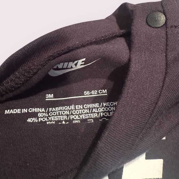 Baby Nike Black and White Bodysuit Size 3 Months NWOT - Picture 4 of 5